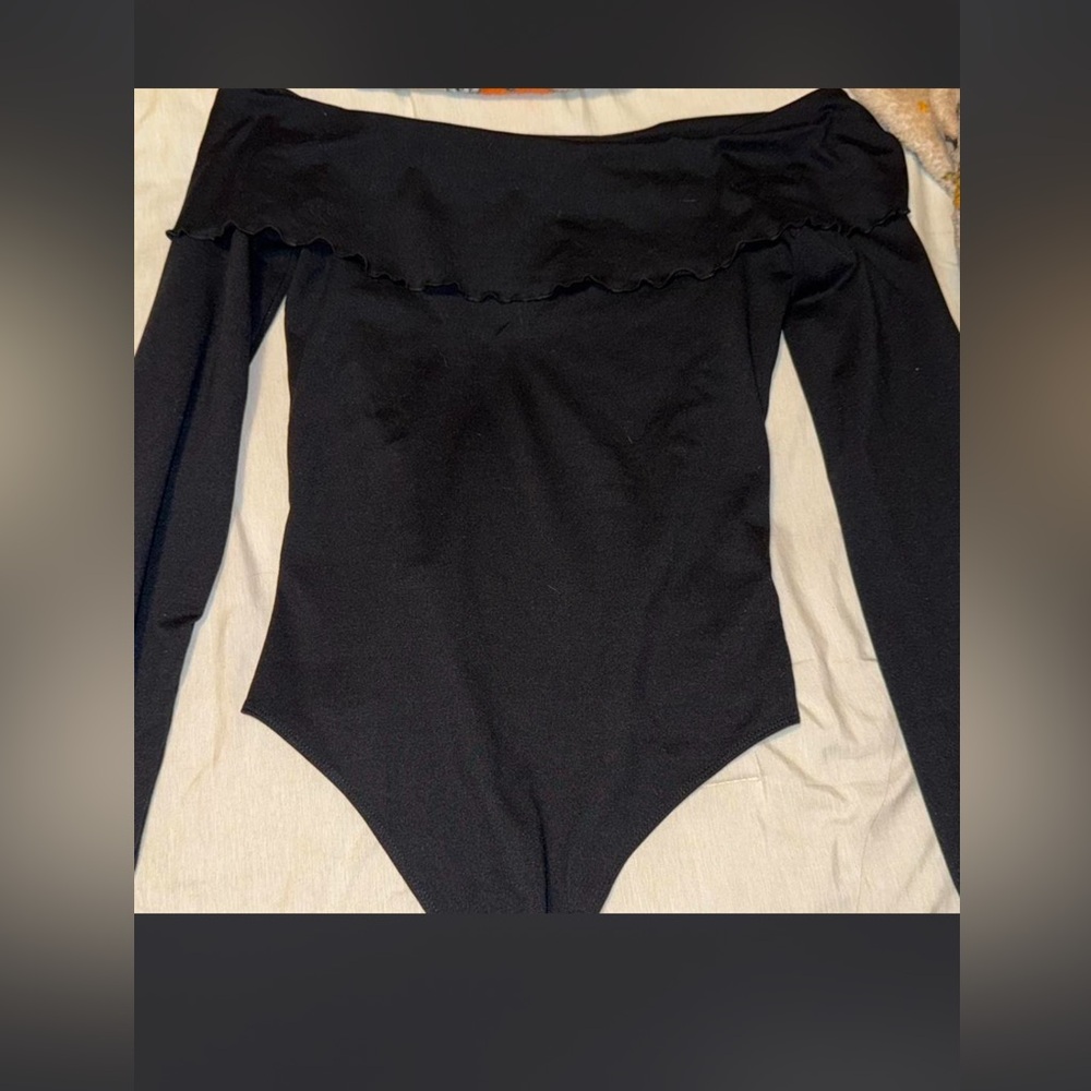 American Eagle Outfitters Black Long Sleeve Bodysuit
